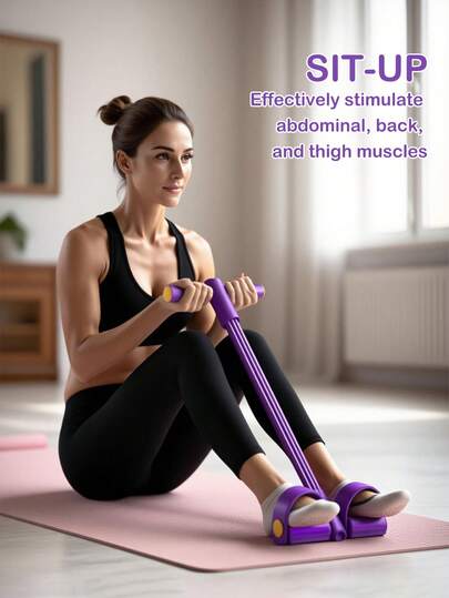 Stirrup Puller For Exercise, Multifunction Tension Rope, 6-Tube Elastic Yoga Pedal Puller Resistance Band, Fitness Resistance Bands-4 Tube Pedal Ankle Puller, For Abdomen/Waist/Arm/Leg Stretching Slimming Training, Suitable For Multi-Scene Exercise At Home/Outdoors/Gym