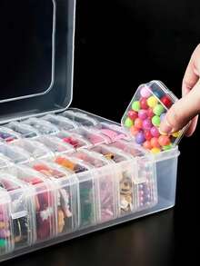 30 件透明塑料储物盒套装，含 1 个大收纳盒 - 非常适合珠子、珠宝、工艺品和小物品 - 可堆叠容器，是送给朋友、爱人和工匠的理想礼物（含珠宝盒），适合女性收纳整理器旅行必需品返校宿舍收纳 - 彩色 - 查看 4