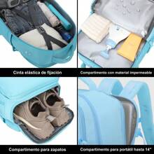 Ryanair Expandable Cabin Backpack (40x25x20-25cm - 20L-25L) - With Shoe Bag - Multifunctional - Expandable Waterproof Casual Daypack Fits 15" Laptop - Army Green/Blue/Purple/Black/Pink/Khaki/Beige