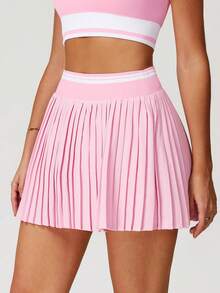 MASKERT Tennis Skirt "Women's Outdoor Sports Half Skirt Golf Skirt Sportswear Yoga Skirt Tennis Skirt Running Fitness Skirt Breathable And Comfortable Skin Friendly - 粉色 - 查看 4