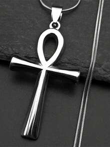 Egyptian Cross Ankh Key Of Life Pendant Necklace Stainless Steel Gold Color Amulet Religious Chain Necklaces Jewelry Gift - Necklace - View 3