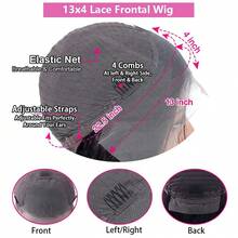10 Inch 13x4 HD Short Bob Wigs Jerry Curly Lace Frontal Wigs Human Hair Glueless Deep Curly Water Wave Bob Wig  Pre Plucked For Women Transparent Lace Closure Invisible Wet And Wavy Deep Wave Bob Lace Front Wigs 250% Density  Halloween Season - Natural Black - 查看 10