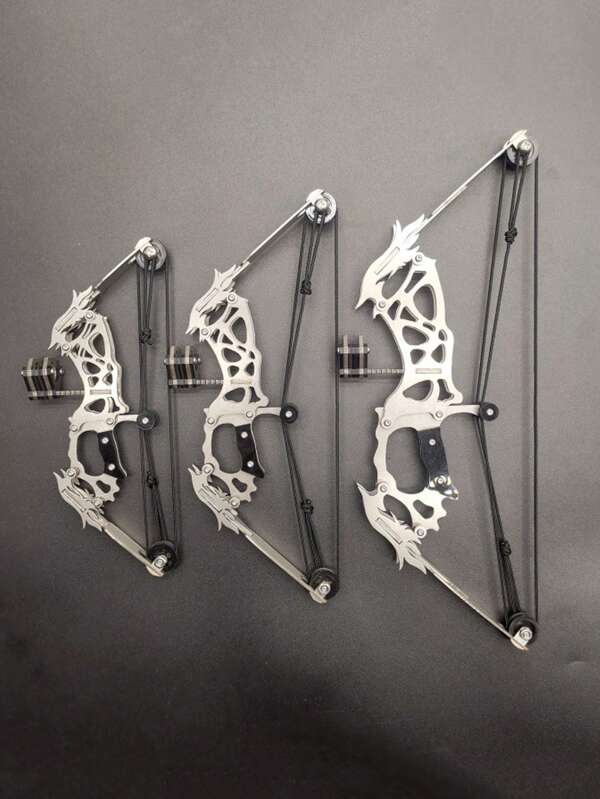 1 Set Flame Mini Compound Bow With Sight, Size 9.84*3.77 Inch, Stainless Steel Material, Metal Bow Limb, Suitable For Youth, Adult, Teenagers, Pocket Shooting Hunting Bow, Suitable For Target Shooting, Hunting Game Gift, Suitable For Daily Entertainment And Work Stress Relief, Release Your Shooting Talent