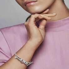 Bestselling S925 Sterling Silver Arrow Through Heart Snake Bone Bracelet, Suitable For Original DIY Bracelet, Fashionable & Elegant Jewelry Gift For Women's Birthday