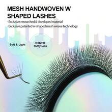 Lashine Lashine Clover Lashes 12 Rows 4D W Shape 0.07mm C D L M Curl Premade Fans Eyelash Extension W Style Faux Mink Natural Soft Bloom Lash Automatic Flowering Volume Eyelashes High Quality Individual Lashes