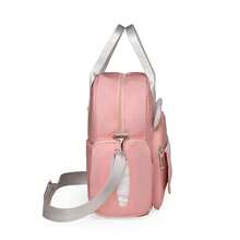 1 件纯色尼龙可调节背包单肩包，大容量尿布包带纸巾架，方便新生儿户外旅行，时尚孕妇包 - 彩色 - 查看 5