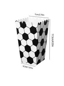10/20pcs Football Printed Popcorn Box, Party Favor Gift Packaging Box, Football Theme Party Supplies, Snack Boxes
