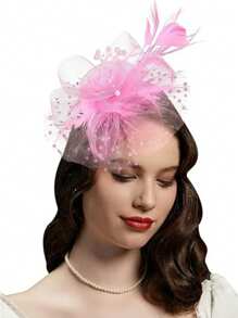 1 buc Fascinator cu pene, petrecere de ceai, elegante, Kentucky Derby, pălării, cutie de pilulă, cocktail, nuntă, mireasă, fascinatoare, bandă de susținere pentru femei și fete, cadou de ziua de naștere de Ziua Mamei, chestii școlare, elegant, toamnă