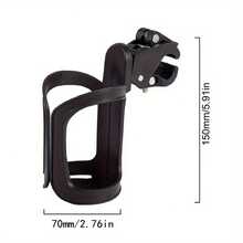 耐用树脂自行车杯架 - 黑色多功能水壶架，带夹子和开口设计，自行车专用稳定手柄安装座，可爱的电缆设计，坚固的结构，通用 360 度旋转杯架 - 防滑瓶架，适用于婴儿车、自行车和轮椅 - 方便父母、骑自行车者和轮椅使用者的选择 - 户外运动爱好者的绝佳礼物 - 彩色 - 查看 6