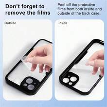 360° Front And Back Shell Film Two-In-One Full Coverage TPU Soft Shell PET Panel PC Back Panel Two-In-One Shockproof And Shock-Absorbing Non-Yellowing Mobile Phone Case Compatible With Apple 16, Galaxy S25 Edge, , Redmi Note, OPPO Waterproof Anti-Fall Scratch Resistant - Clear - View 11