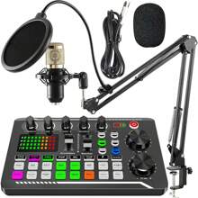 Podcast Equipment Bundle,Recording Studio Package With Voice Changer, Live Sound Card - Audio Interface For Laptop Computer Vlog Living Broadcast Live Streaming