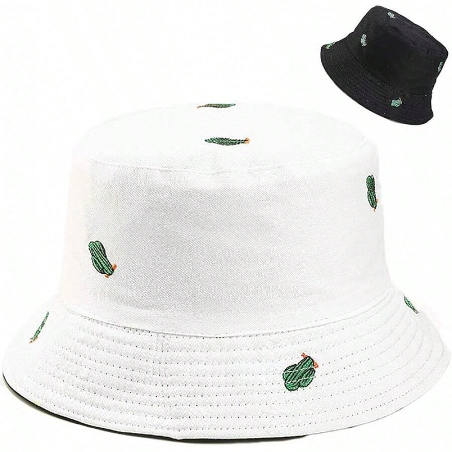 Unisex Reversible Bucket Hat For Beach And Fishing - Cactus - View 1