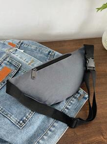 1pc Fashionable Women Waist Bag/Chest Bag With Invisible Zipper, Solid Color & Waterproof Nylon Material For Holding Coins And Small Item Men Zip Front Waist Bag Chest Bag Fanny Pack Crossbody Bag Back To School Vacation Bag Pack Spring School Supplies Purse Side Bags For Men Belts