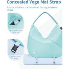 Local Delivery--Ceneda Large Gym Bag For Women Sports Duffel Bag With Hidden Yoga Mat Holder & Shoe Compartment Workout Dance Tote Bag With Wet Pocket Overnight Weekender Bag (Black) - 綠色 - 查看 4
