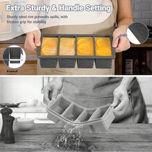 Silicone Freezer Molds For Soup With Lid – 1-Cup Soup Container Style Ice Cube Trays For Freezer, Meal Prep & Food Storage, Freeze 250mL/125mL Portions – 4 Pack - Màu xám đen - Xem 5