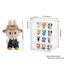 Acrylic Display Case For Collectibles Clear Display Case For Labubu Pop Figures Adjustable Display Case With Magnetic Door