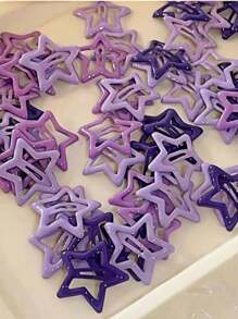 15 Stück zufällige Mischung lila sternförmige Haarclips, Pony Seitenklammern Haarspangen Accessoires für Frauen, Krallen Clips, Haarspangen, Haarklammern