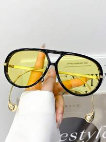 Novos óculos de moda retrô extra grandes com armação redonda de metal ousada estilo Y2K, adequados para mulheres e homens, versáteis para estilo de rua, uso externo, praia, viagens, casual, formal, elegante e chique