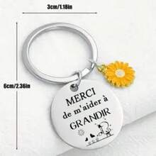 1 件不锈钢感谢老师钥匙扣，教师节，非常适合返校或生日背包学校汽车配件可爱哥特 Y2k 万圣节配件教师节圣诞节礼物创意包配件挂绳带身份证夹汽车配件包饰