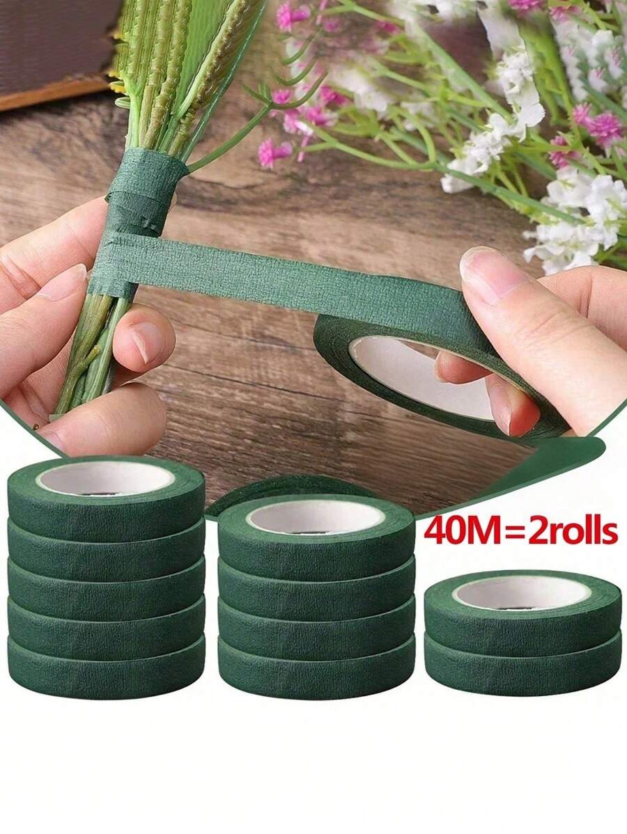 1/2/4pcs Floral Tape, Green Self-Adhesive Flower Stem Wrapping Tape, High Quality Waterproof Floral Tape, DIY Wedding Bouquet Stem Wrapping Packaging Materials, Flower Shop Valentine's Day Mother's Day Father's Day Bouquet Wrapping Materials, Bouquet Tape For Bouquet Wrapping And Flower Arrangement Decoration, Wedding Supplies
