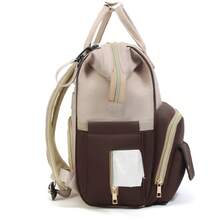 1pc New High-Quality Colorblock Nylon Diaper Bag Backpack For Moms, Large Capacity Waterproof Baby Nappy Bag With Separate Wet/Dry Compartments, Tissue Holder, Bottle Pocket, Stroller Hooks, Luggage Sleeve, Durable For Travel - Multicolor - View 7