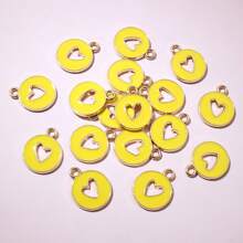 20 peças 15x12mm esmalte dupla face coração vazado pingente faça você mesmo acessórios para fazer joias pulseira brincos colar