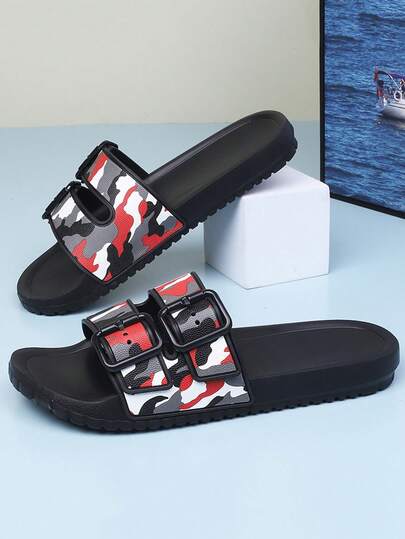 Dép nam cỡ lớn 39-47, giày dép thoải mái ngoài trời, dép đi trong nhà nhẹ chống trơn trượt, dép xăng đan nam thoáng khí chống mài mòn, giày nam đi ngoài trời và hàng ngày (mẫu bất đối xứng)