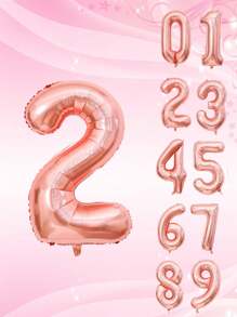 1pc Extra Large 40-Inch Rose Gold Foil Number Balloon, Birthday Party Anniversary Decorations