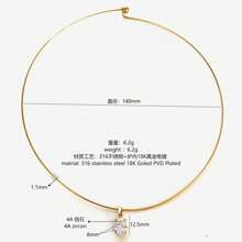 1pc Fashion Stainless Steel Heart, Square, Oval, Rhombus 4A Cubic Zirconia Necklace, Personalized Casual Daily Gift For Women