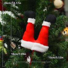 1pc Christmas Elf Leg Branch Inserts, Christmas Tree Ornament Decorations, Santa Claus And Christmas Elf Figurine Leg Car Charms Christmas Tree Decoration Christmas Party Supplies