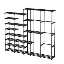 Portable Wardrobe Clothes Rack Closet Organizer With Shoe Rack For Bedroom Dorm - Black - View 4