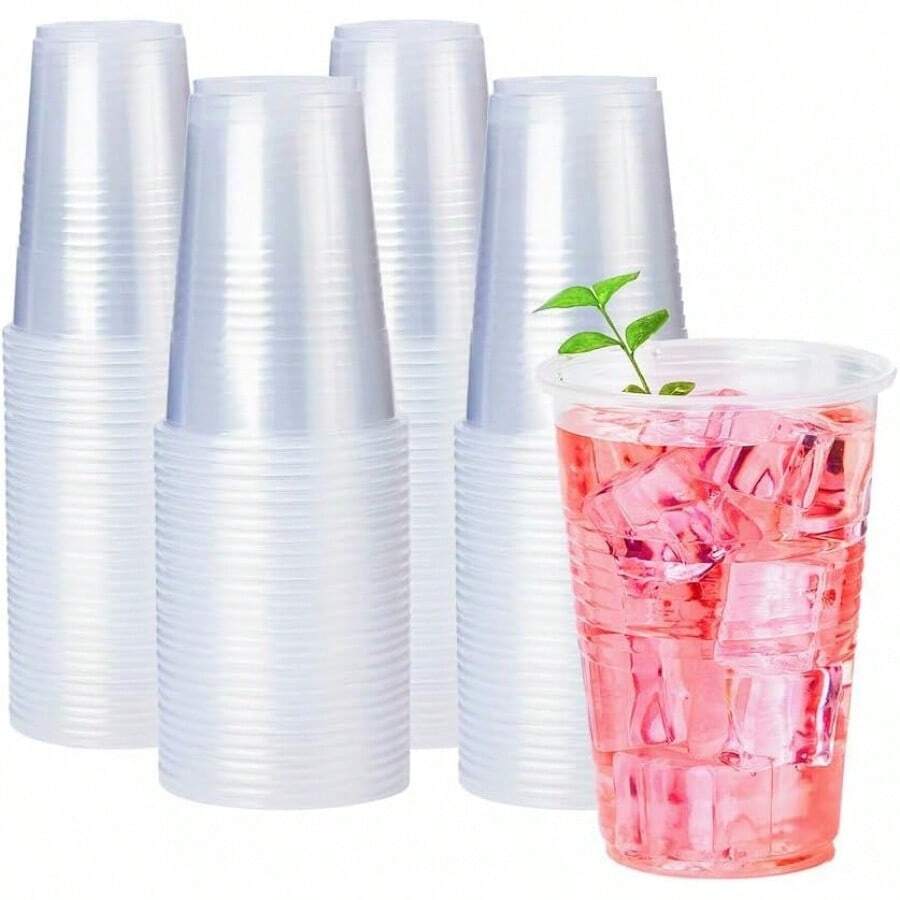 80 Pack 9 Oz Disposable Plastic Cups, Plastic Cups Tumblers, Transparent Wedding, Thanksgiving, Birthday, Halloween, Party - 9 Oz 80 Pack - View 1