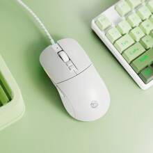 Ratón con cable casual EWEADN, silencioso y elegante con retroiluminación LED de color, ideal para el trabajo diario y el juego, diseño cómodo y portátil para uso en el hogar y la oficina, perfecto para portátiles y computadoras de escritorio, compatible con múltiples dispositivos - Blanco, Verde, Rosa Claro - Multicolor - Ver 8