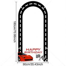 1 件涤纶黑色赛车道路 U 型拱形镂空背景面料适用于生日派对装饰终点线赛车（红色/黄色/蓝色/绿色） - 彩色 - 查看 13
