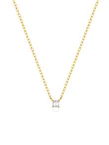 1 件 S925 纯银单颗钻石婚礼项链女士婚礼珠宝首饰