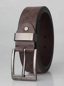 1 件男士针扣腰带，压花纹理时尚男士腰带，男女复古休闲街头个性腰带，适合搭配牛仔裤，是一份很棒的礼物 - 棕色 - 查看 9