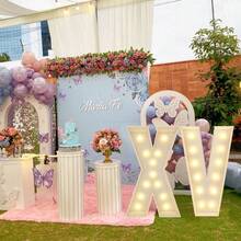 Marquee Light Up Letters, 4FT Marquee Letters, Mosaic Letters For Balloons, Mosaic Balloon Frame, Giant Letters For Birthday Engagement Wedding Party Decoration - Letter V - View 2