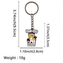 1 件唱歌猫钥匙扣，锌合金摇滚猫钥匙扣，适用于背包、包和衣服，是送给朋友的完美礼物，学校字母汽车配件可爱哥特 Y2k