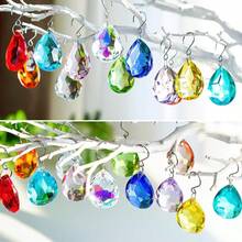 12 pièces/paquet Prismes de Suncatcher en cristal de 38 mm Bauhinia multicolores Cristaux de lustre de remplacement Perles de verre pour décoration de fenêtre suspendue