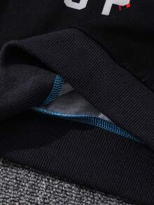 Young Boys' Casual Streetwear Outdoor Sports Cute Cartoon Spider Web & Letter Print Soft Comfortable Hoodie Sweatshirt, Autumn