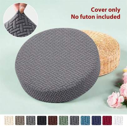 1Pc Jacquard Sofa Seat Cover All-Inclusive Elastic Putua Covers Washable Cushion Slipcover Round Pouf Cover For Living Room