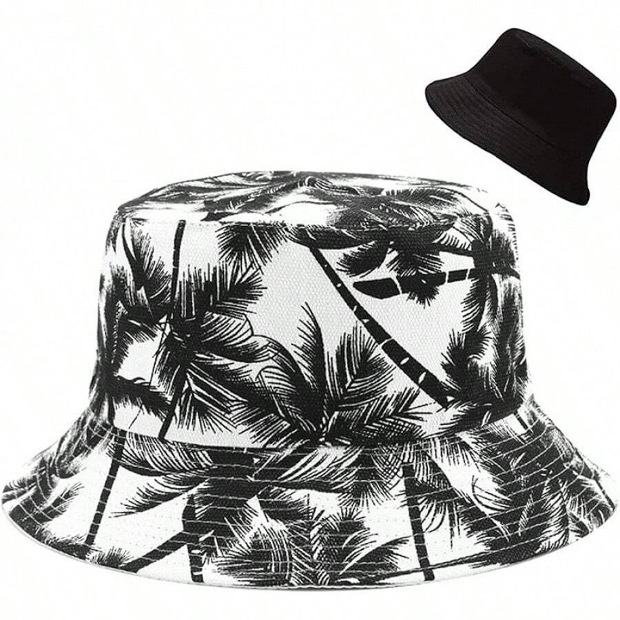 Unisex Reversible Bucket Hat For Beach And Fishing - Coconut Tree - View 1