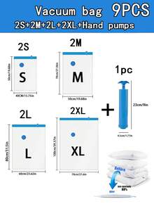 10/9/5/1pc Vacuum Compression Zipper Storage Bag, Vacuum Compression Bag, Vacuum Compression Zipper Storage Bag, Space Saving Luggage Bag, Travel Compression Bag, Foldable Clothes Storage Bag, Clothes Classification Storage Bag, Suitable For Clothes, Quilts, Cabinets - Save 80% Space, Moisture-Proof Storage Bag