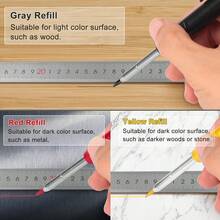 4 Pack Carpenter Pencils Mechanical Pencils With 48 Refills, Construction Pencils With Built-In Sharpener, Long Nib Deep Hole Pencil Marker, Heavy Duty Woodworking Pencils For Architect (2 Colors) - Red - View 8