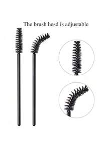300 Stücke Wimpernverlängerungs-Set, Einweg-Wimpernbürstchen, Micro-Applikator-Pinsel, Maskara-Bürsten, Lippenpinsel für Wimpernverlängerung, Tattoo, Lippenstift-Auftrag (Schwarz)