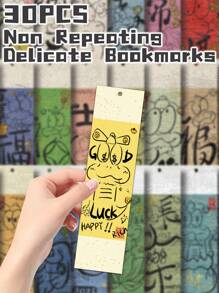 30 peças de marcadores de página delicados com tema de cobra, fofos e sem repetição, para presente de Natal, cartões decorativos, etiquetas de leitura, artigos de papelaria, presentes para clubes de leitura, leitores, escritores, amantes de livros, material de escritório, material escolar para estudantes e professores, volta às aulas
