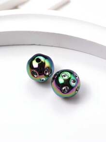20pcs/Set Fashionable Crystal Dotted Acrylic Round Beaded Bracelet, Necklace, Phone Charm DIY Jewelry Making Supplies