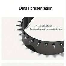 2025New 1pc Punk Style Shield Glasses With Spike,Ladies' Fashionable Glasses,Lightweight And Durable Outdoor Accessories, Outdoor Outfits, PC Lens, Decorative Party Club Accessory - Xám - Xem 3