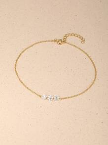 1 pièce Bracelet de cheville en argent sterling 925 œil du mal plaqué or 18 carats, petit et réglable. Chaine de cheville d'été mignonne avec cubic zirconia cubique. Bijou de pied œil du mal chanceux bohème pour femmes