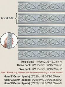 1件装3D立体自粘踢脚线 - 欧式风格，通用防水易安装家居装饰墙饰条，适用于房间翻新和DIY | 2026年情人节和新年装饰 | 复活节和圣诞节的完美节日家居装修礼物 - 銀色 - 查看 7